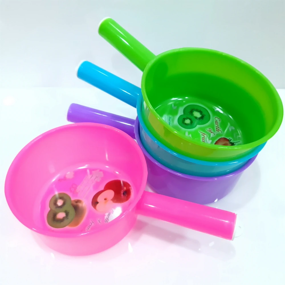 019 ขันด้ามกลมเกรด A ลายผลไม้-สีใส ธารทิพย์ (12 โหลๆ ละ 170)