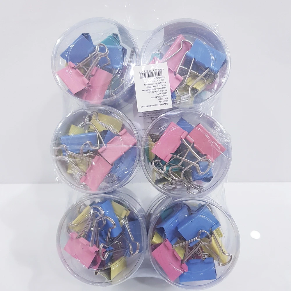 หนีบกระดาษกล่องกลมสีหวาน 15 ชิ้น