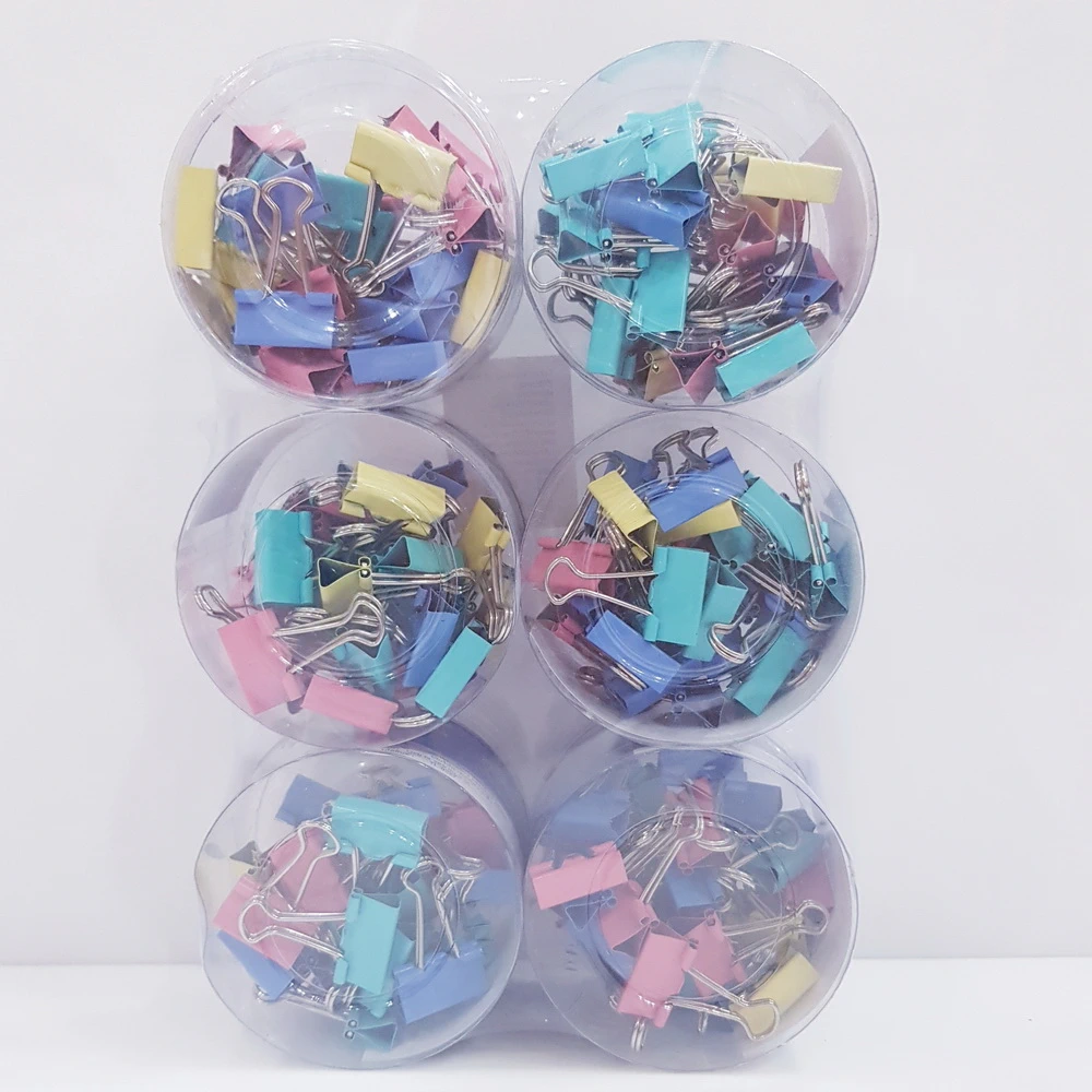 หนีบกระดาษกล่องกลมสีหวาน 30 ชิ้น