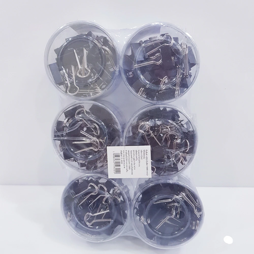 หนีบกระดาษกล่องกลมสีดำ 30 ชิ้น