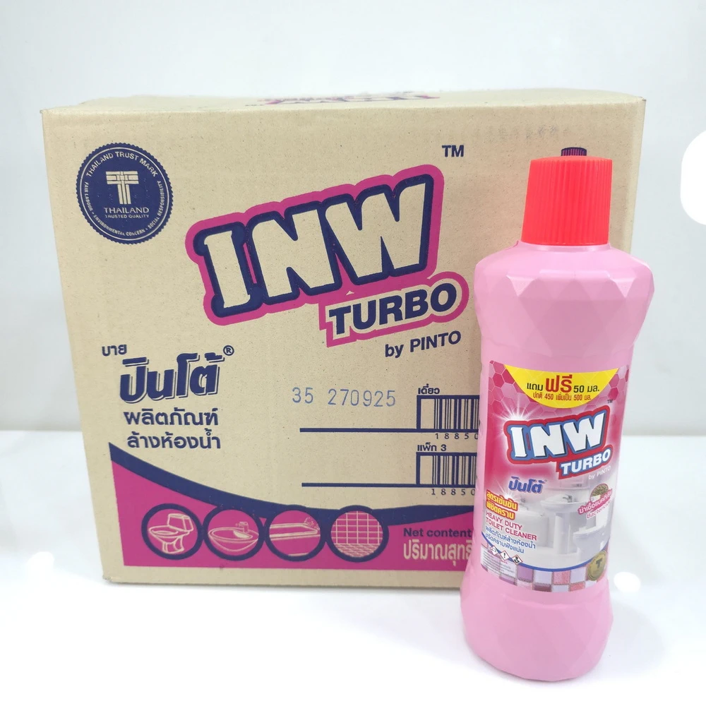 น้ำยาล้างห้องน้ำ INW ขวด 500 ml  สีชมพู (1 โหล/ลัง)