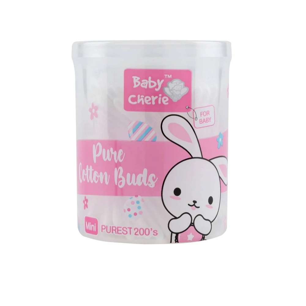 สำลีก้านจิ๋วกระปุก 200 ก้าน CHERRIE