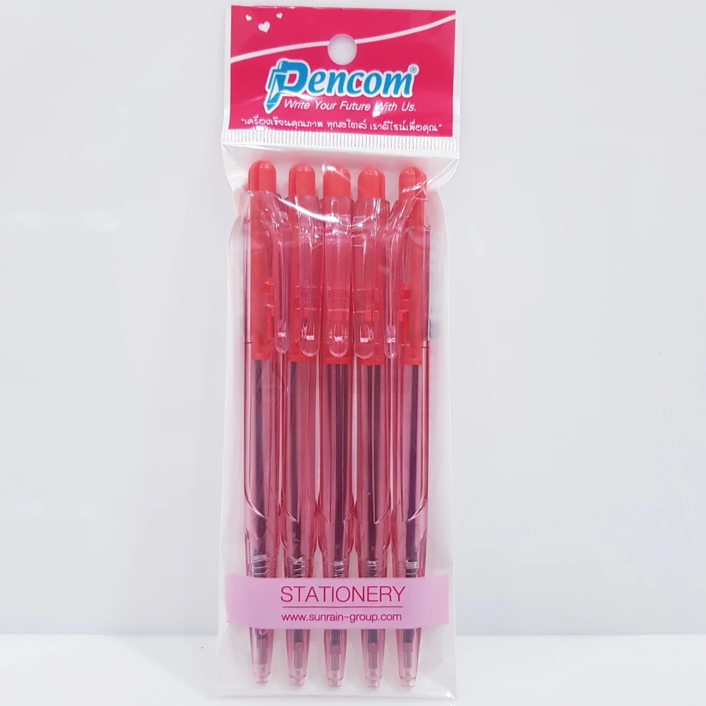 ปากกาลูกลื่นสีแดง แพ็ค 5 ชิ้น