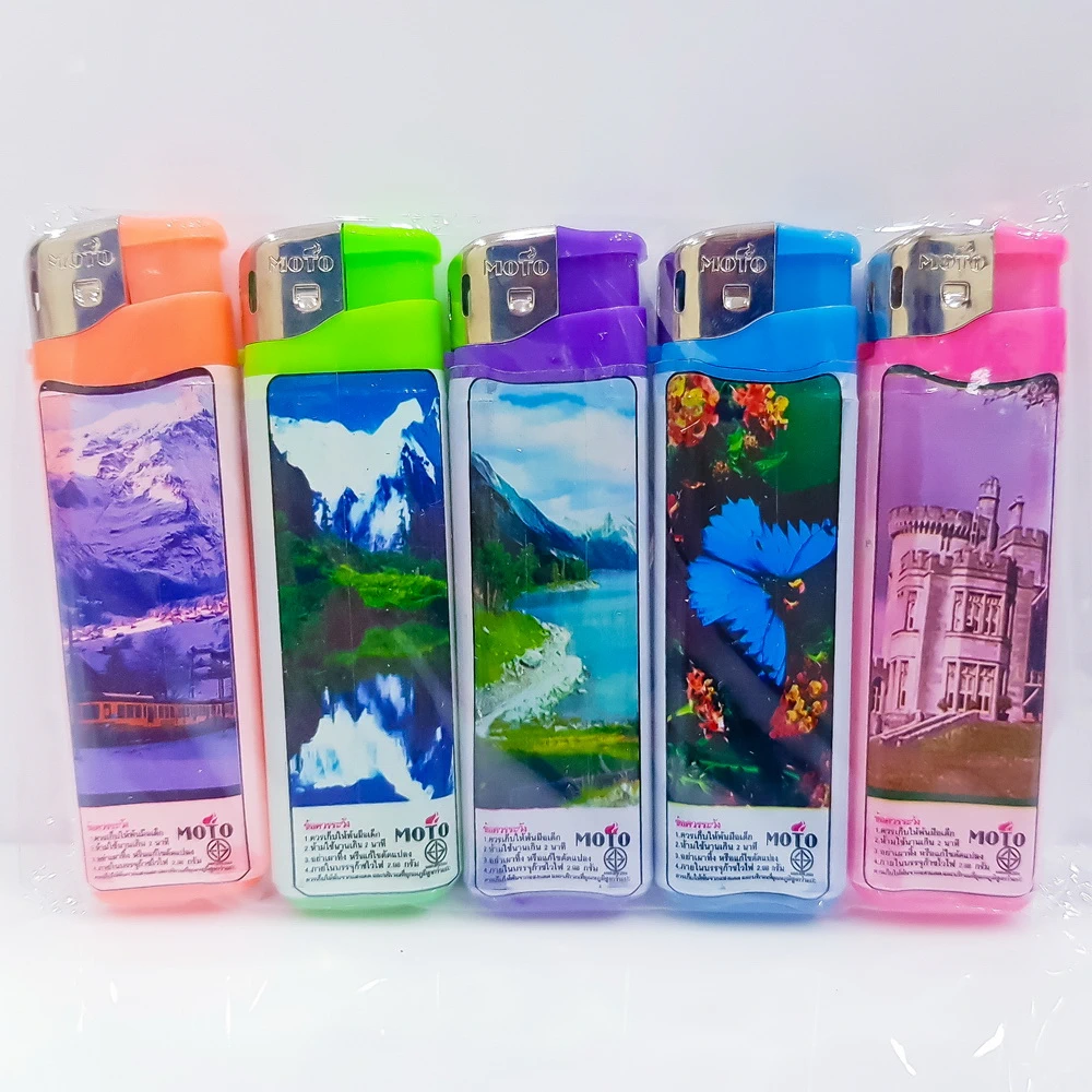 MT-888 ไฟแช็ค 1x5 วิวทิวทัศน์ สีสะท้อนแสง (5 โหลๆ ละ 174) (18 โหลๆ ละ 162)