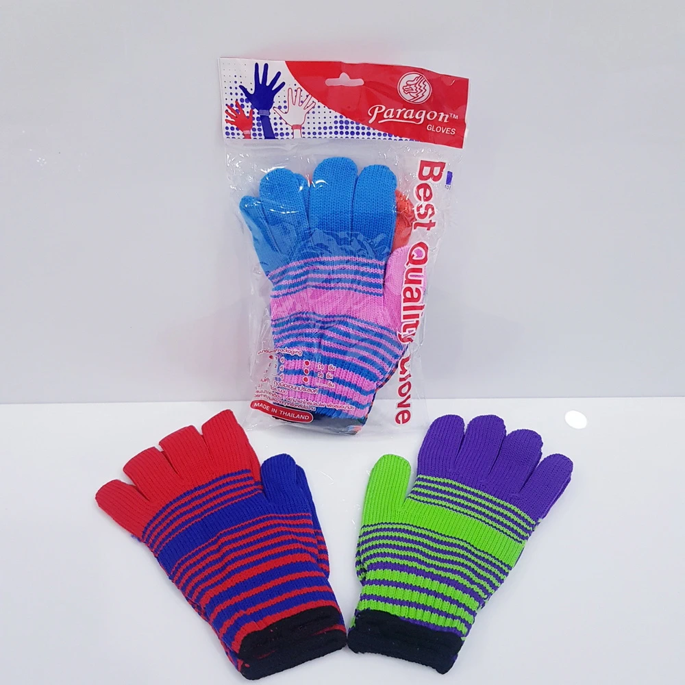 ถุงมือผ้าถักแพ็ค 2 คู่ เต็มนิ้ว (5 โหลๆ ละ 162)