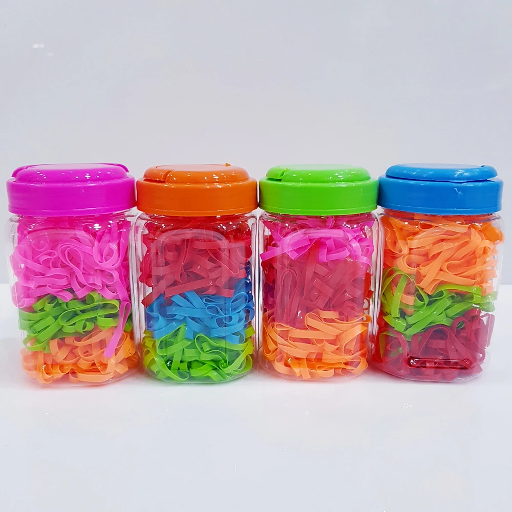 หนังยางรัดผมคละสี แพ็คกระปุก