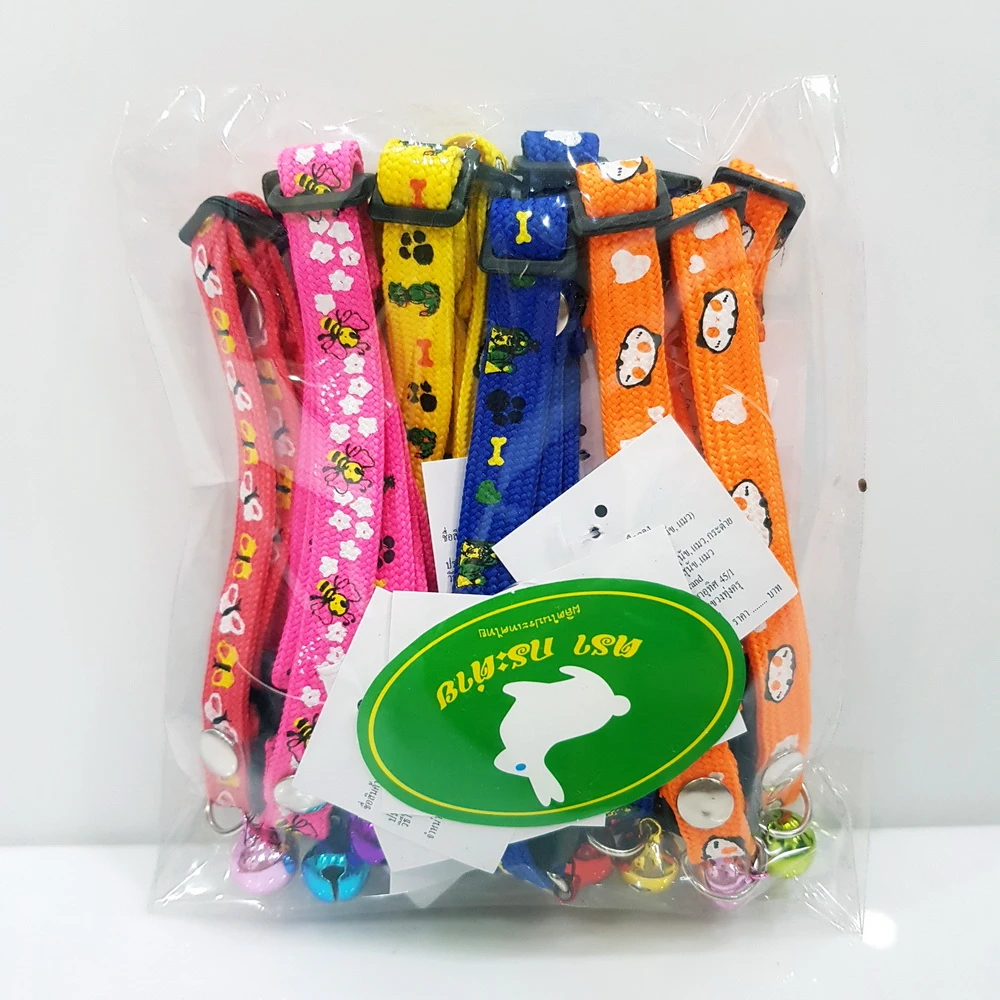 ปลอกคอเล็ก ลายการ์ตูนสะท้อนแสง