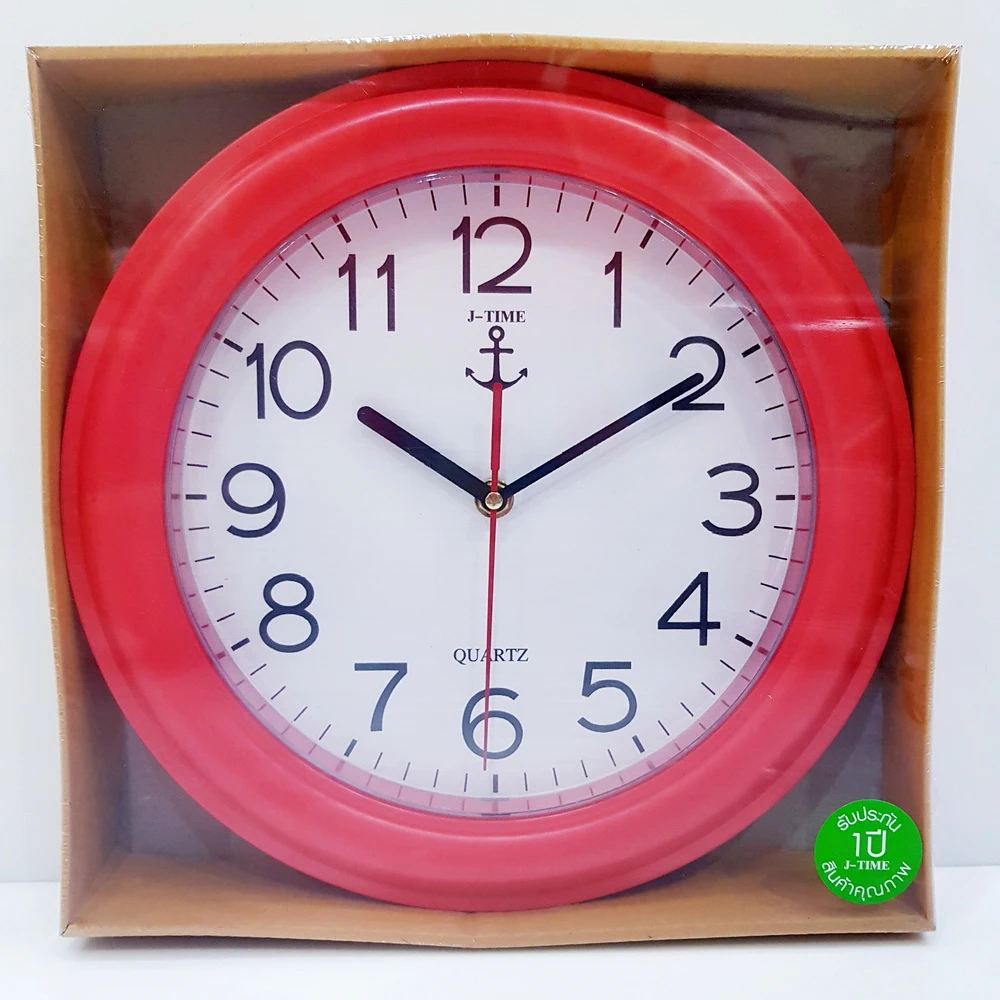 JW5011 นาฬิกาขอบหนา 10.5 นิ้ว หน้าขาว คละสี (ส่ง 3 ชิ้นๆละ 50 บาท)