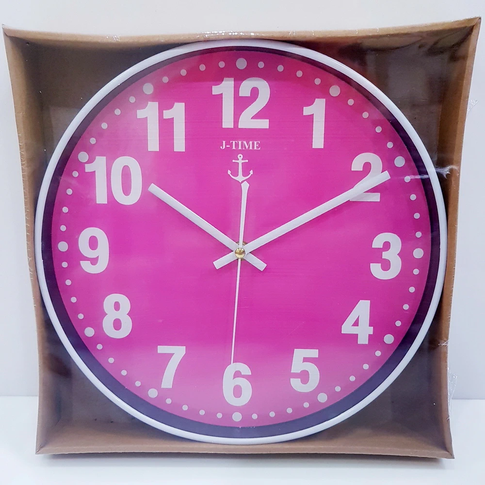 JW2002 นาฬิกาขอบบาง 10 นิ้ว หน้าสี ขอบขาว คละสี (ส่ง 3 ชิ้นๆละ 70 บาท)