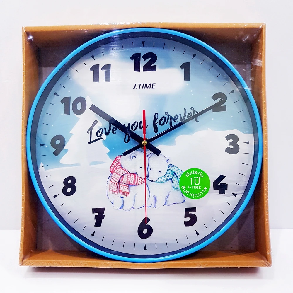 JW2002 นาฬิกาขอบบาง 10 นิ้ว คละลาย (ส่ง 3 ชิ้นๆละ 70 บาท)