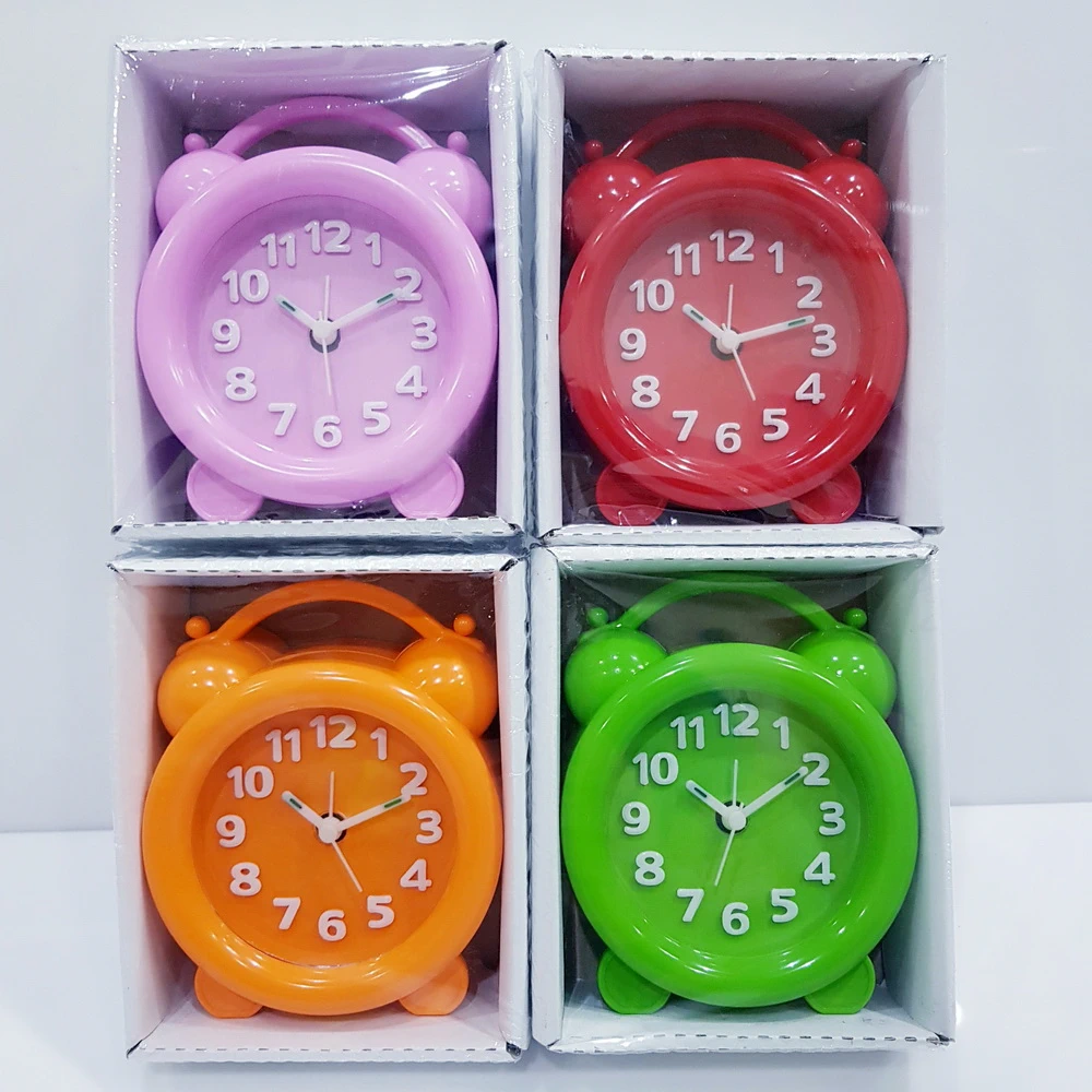JA1001 นาฬิกาปลุกกลม 4 นิ้ว คละสี  (ส่ง 3 ชิ้นๆละ 50 บาท)