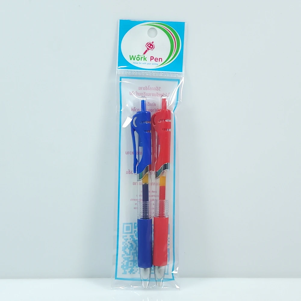 ปากกาเจลน้ำเงิน+แดง WORKPEN