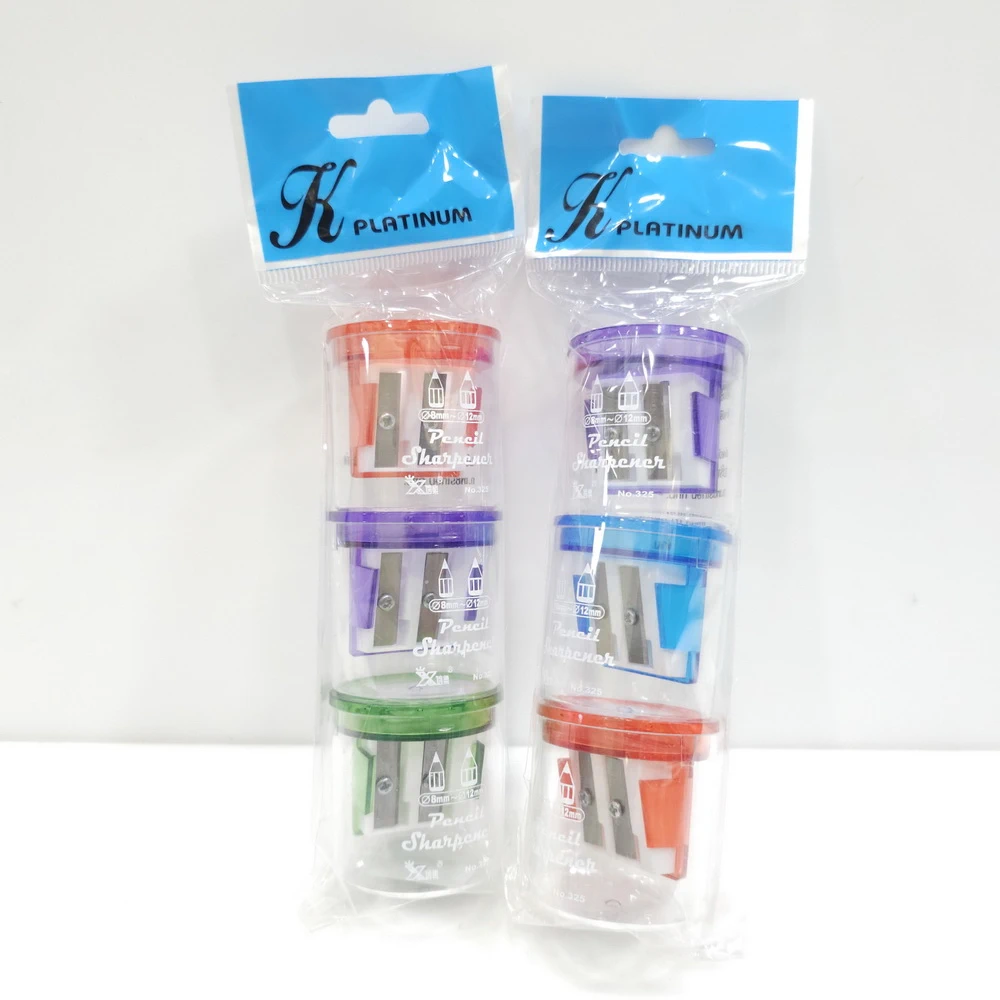 กบเหลาดินสอ 2 รู ทรงกลม แพ็ค 3 ชิ้น