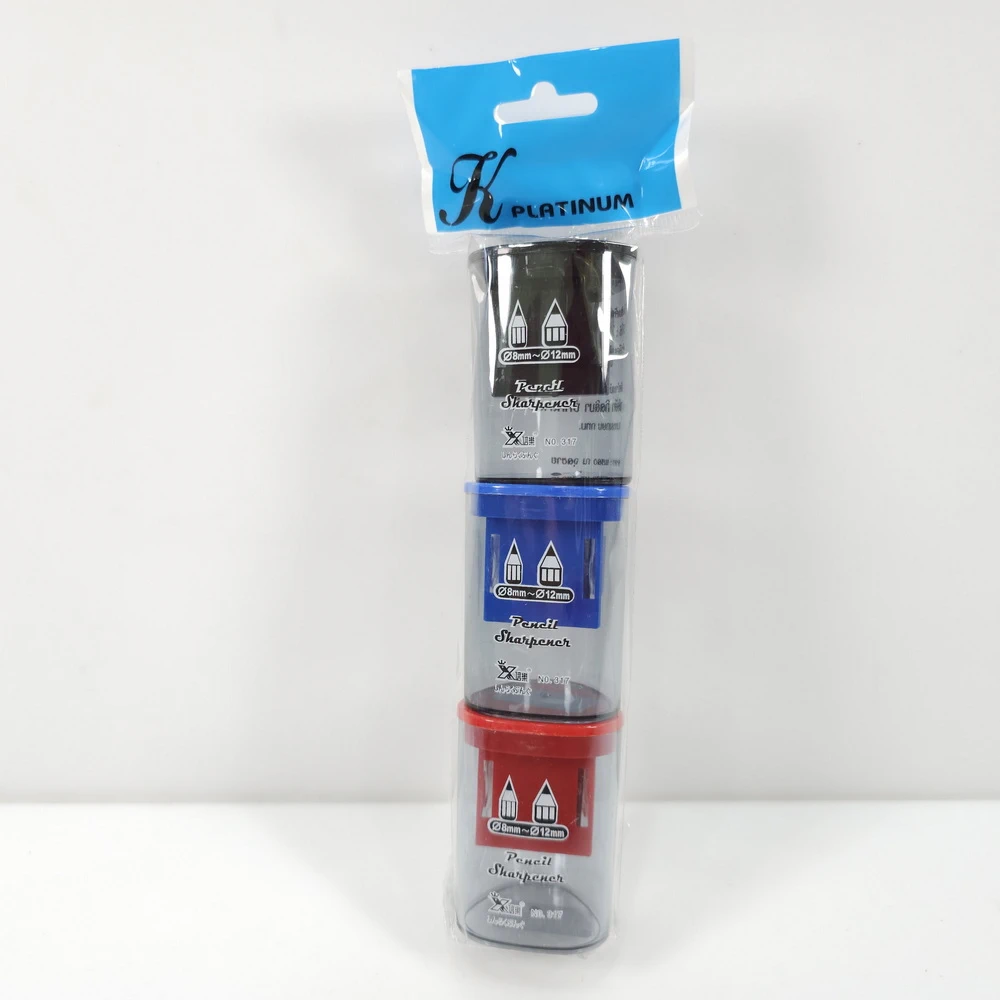 กบเหลาดินสอ 2 รู ทรงสามเหลี่ยม แพ็ค 3 ชิ้น