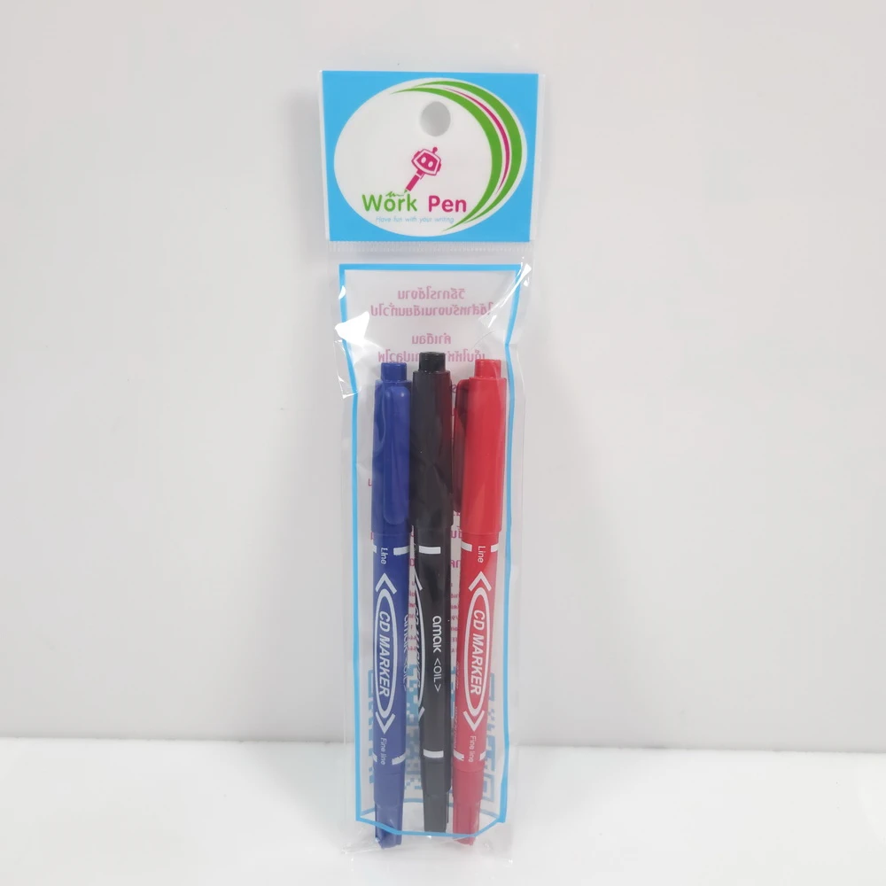 ปากกาเขียนซีดี น้ำเงิน+ดำ+แดง WORKPEN