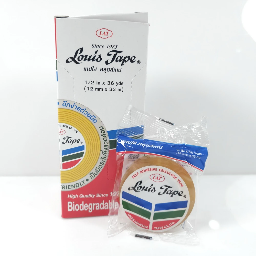 สก็อตเทปใส L แกนเล็ก 1/2 นิ้ว 36 หลา LOUIS (12 ชิ้น/กล่อง)
