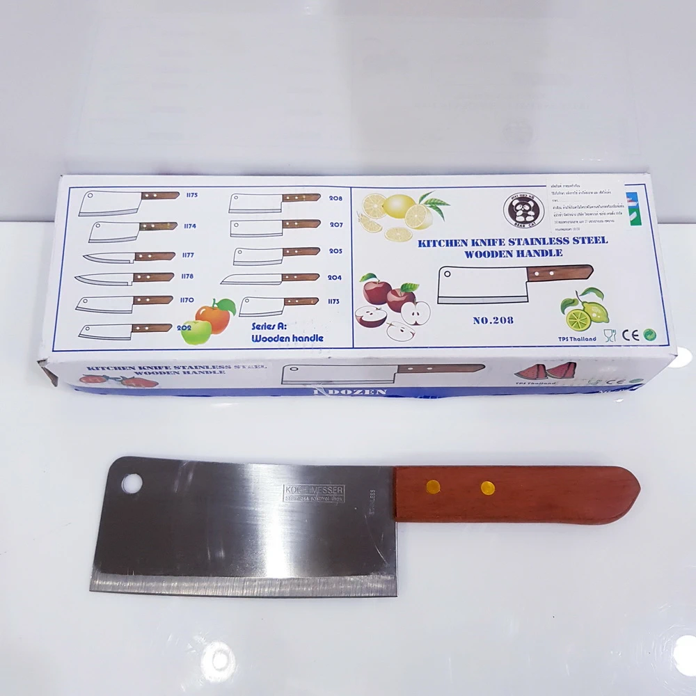 208 มีดอีโต้ด้ามไม้ แมวหมี (NET)