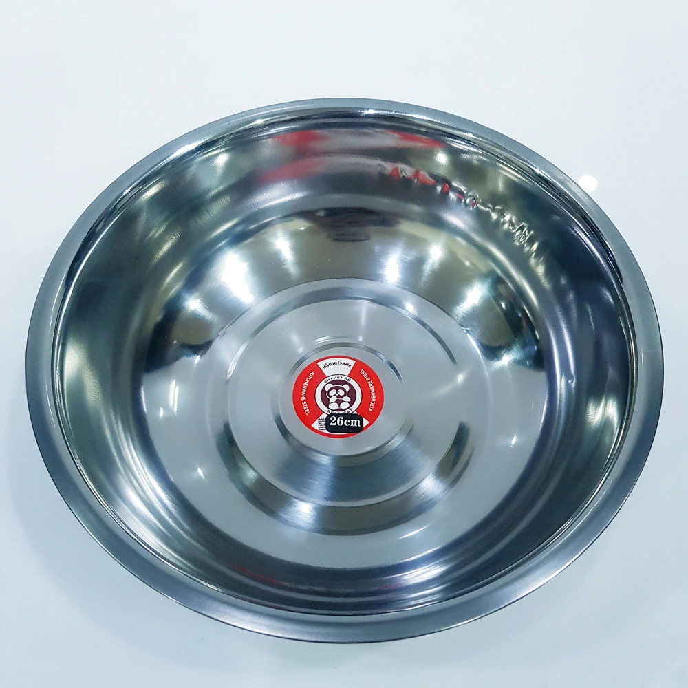 กะละมังสเตนเลส 26 ซม. แมวหมี ทรงสูง (NET)