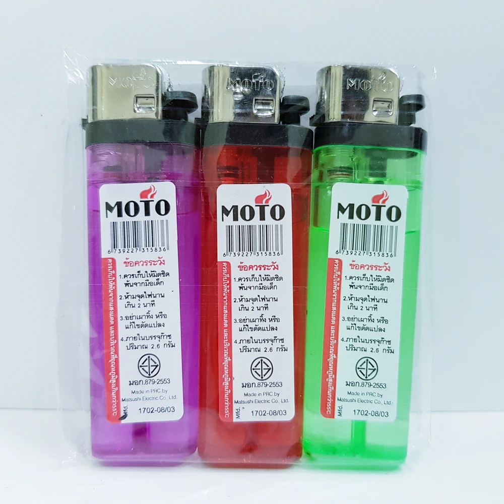 MT-666 ไฟแช็ค 1x3 MOTO สีใส (12 โหลๆ ละ 85) (24 โหลๆ ละ 78)
