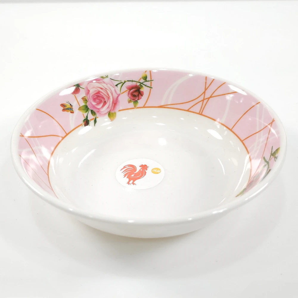 300096 ชามเมลามีนใบบัว 6 นิ้ว คละลาย (18 โหลๆ ละ 100)