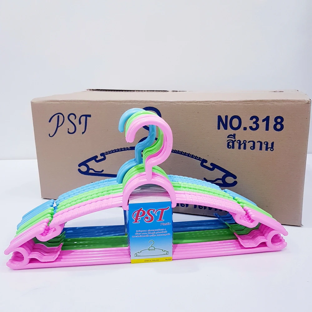 318 ไม้แขวนเสื้อสีหวาน แพ็ค 5 ชิ้น (24 แพ็ค/กล่อง) (4 กล่อง/มัด)