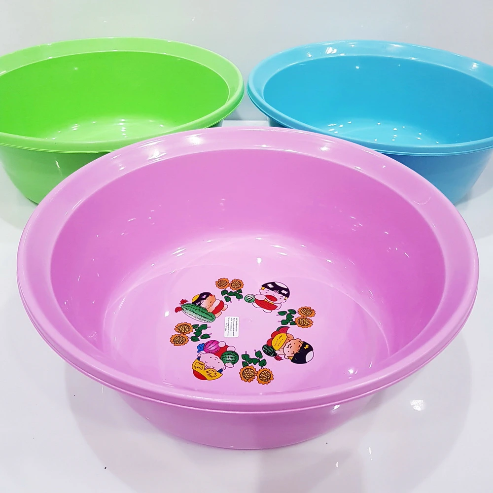 กะละมังพิมพ์ลาย 40 ซม. ดอกบัว (บรรจุ 3 โหล)