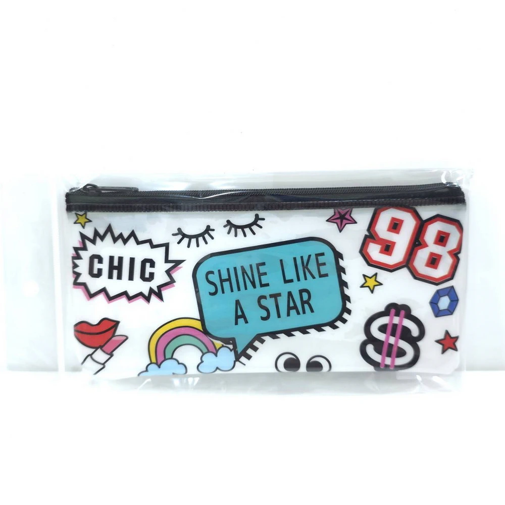 กระเป๋าใส ใส่เครื่องเขียน คละลาย