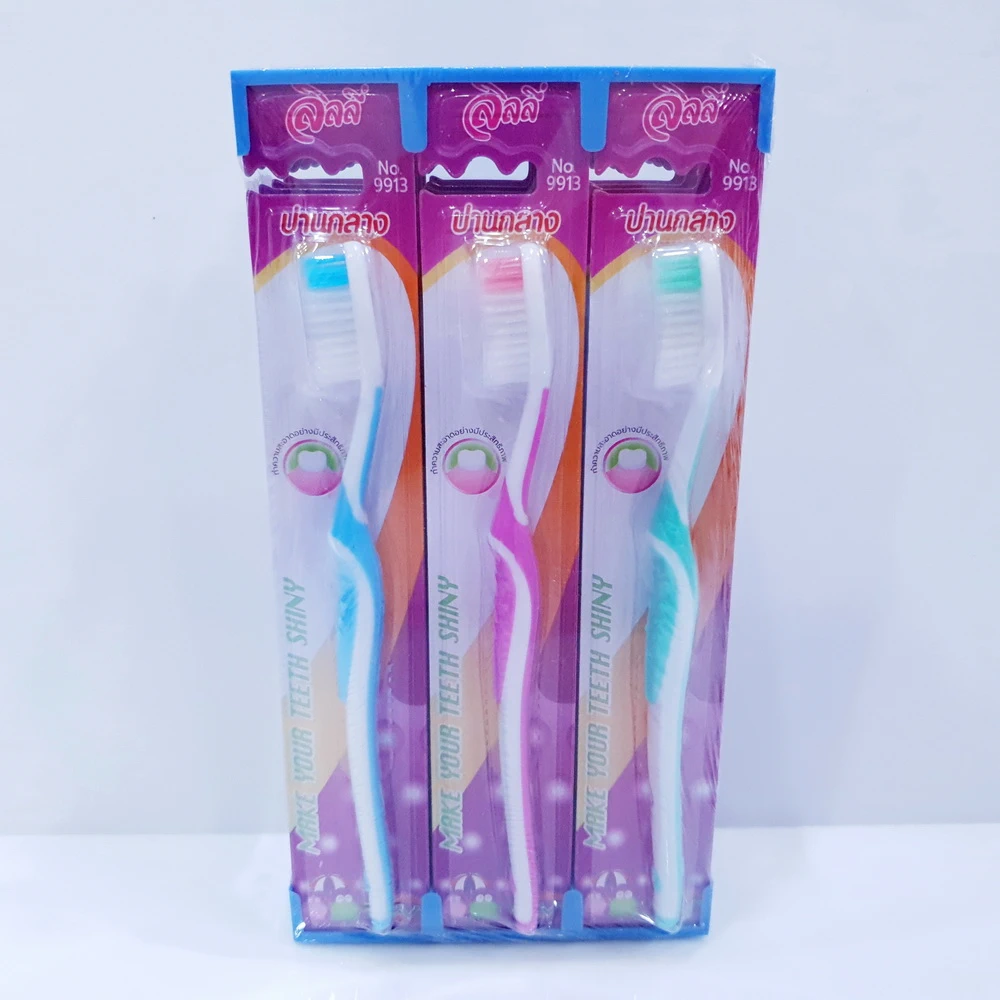 9913 แปรงสีฟันมาตรฐาน ด้ามสีหวาน