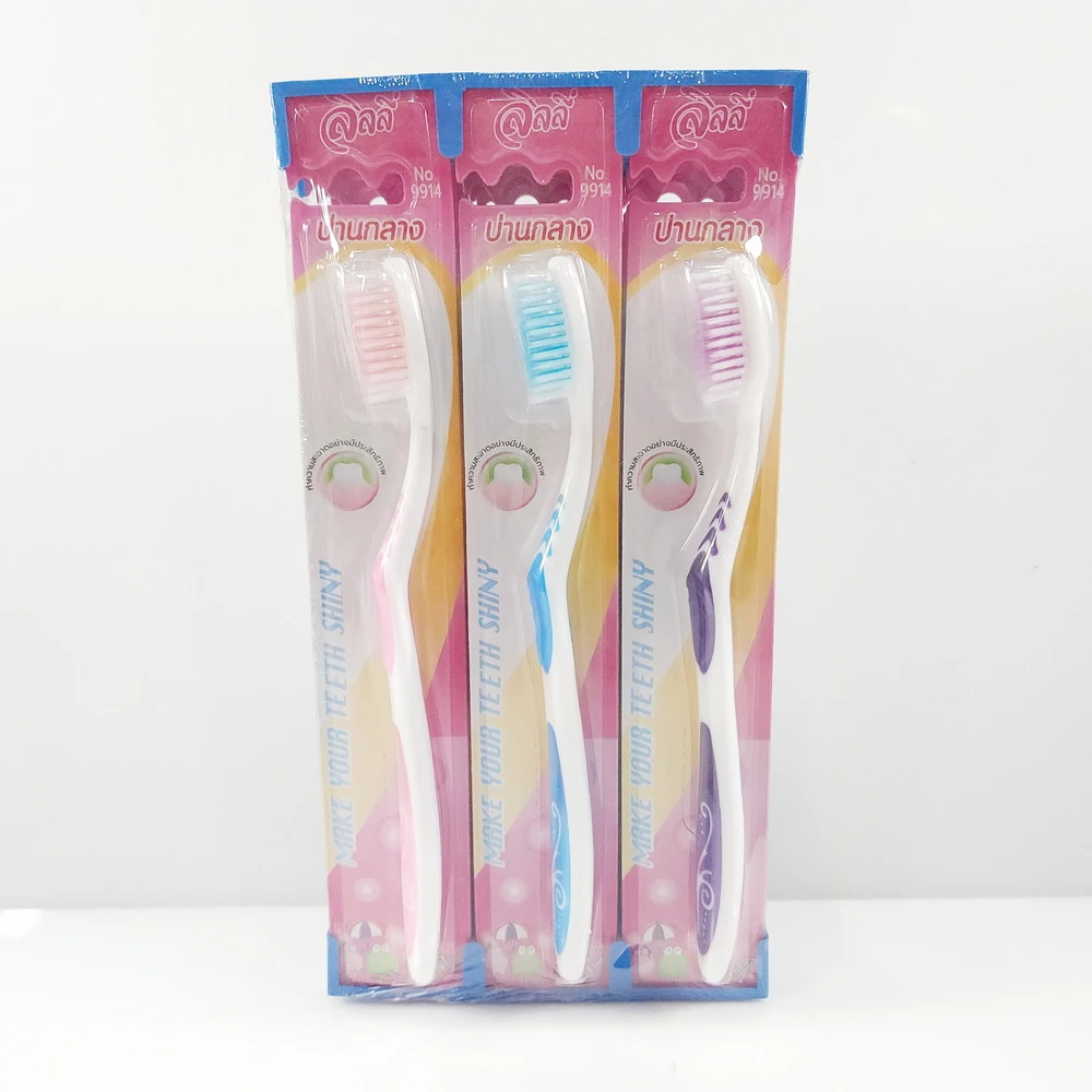 9914 แปรงสีฟันมาตรฐาน ด้ามสีหวาน