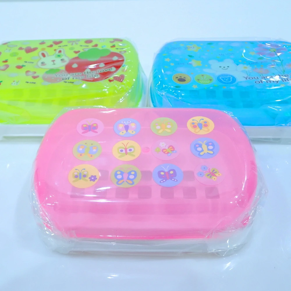 D04 กล่องสบู่สีใส คละลาย PMP (18 โหลๆ ละ 95)