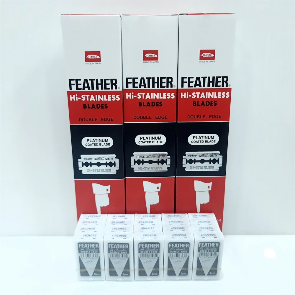 ใบมีดโกนตราขนนก FEATHER (1x5x20) ของแท้ (5 กล่องๆ ละ 420) (50 กล่องๆ ละ 400) (100 กล่องๆ ละ 390)