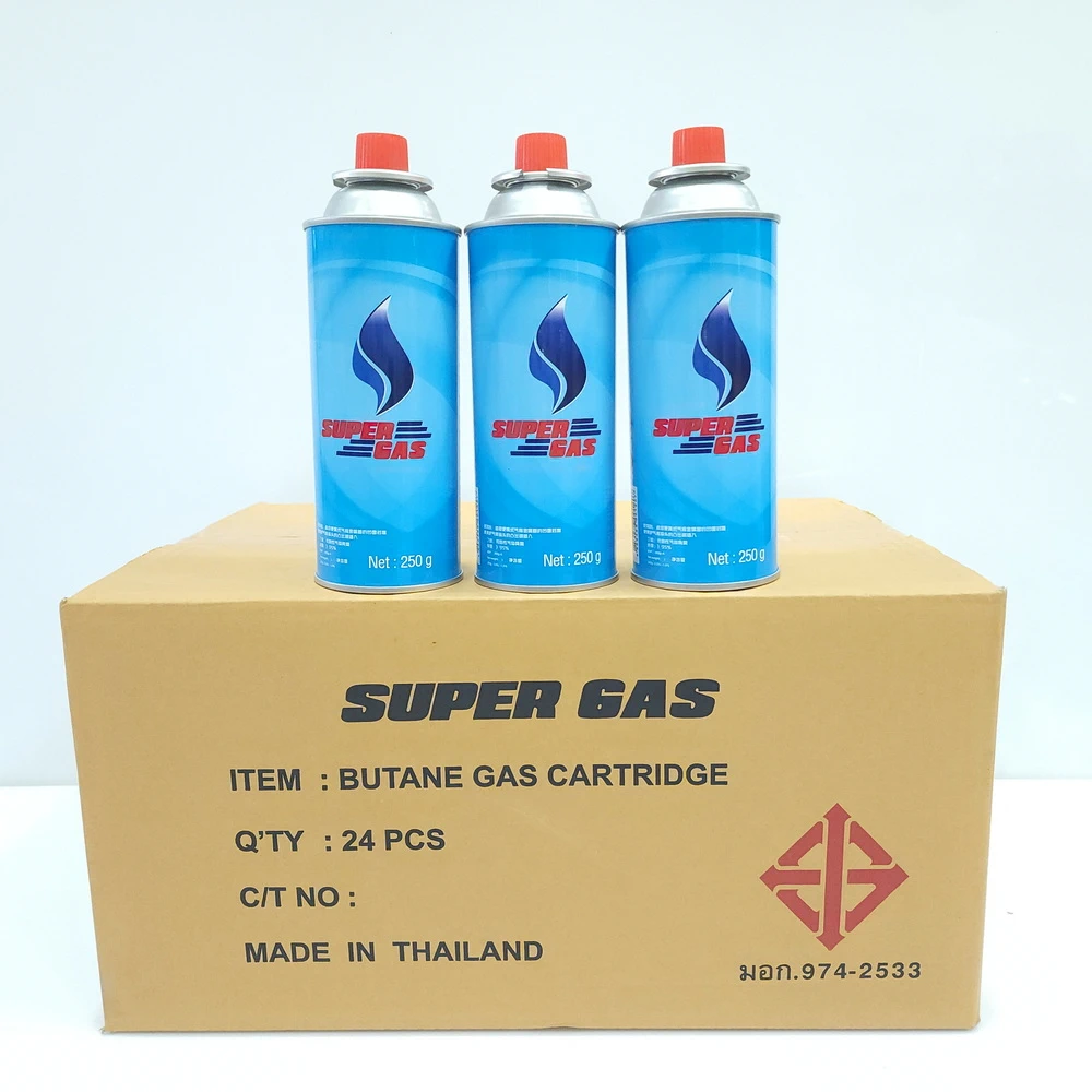 SuperGas แก๊สกระป๋อง  250 กรัม (3 กระป๋อง/แพ็ค) (5 แพ็คๆ ละ 95) (8 แพ็คๆ ละ 90) (16 แพ็คๆ ละ 85)