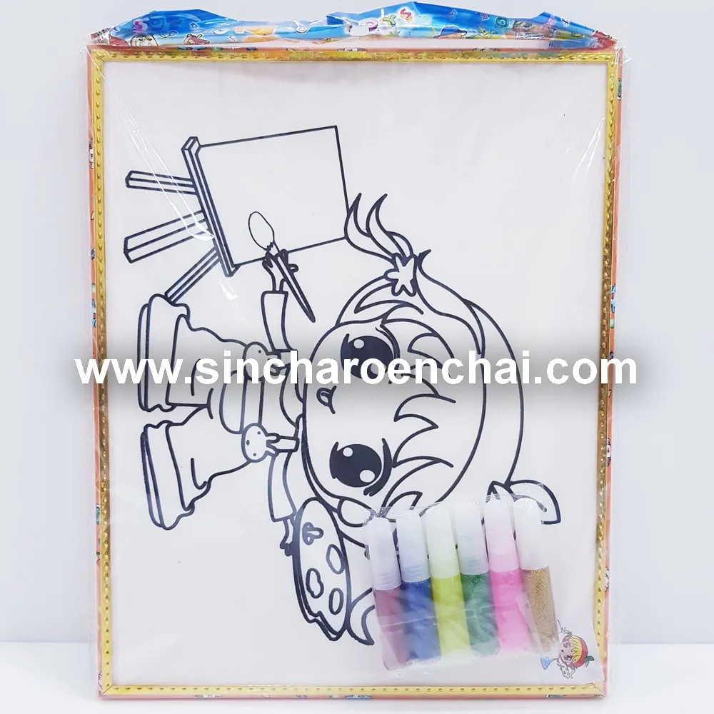 ระบายสีกากเพชร คละลายการ์ตูน