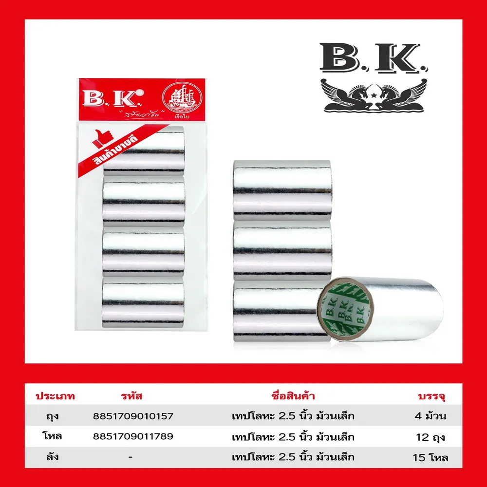 เทปโลหะ 2.5 นิ้ว แพ็ค 4 ชิ้น