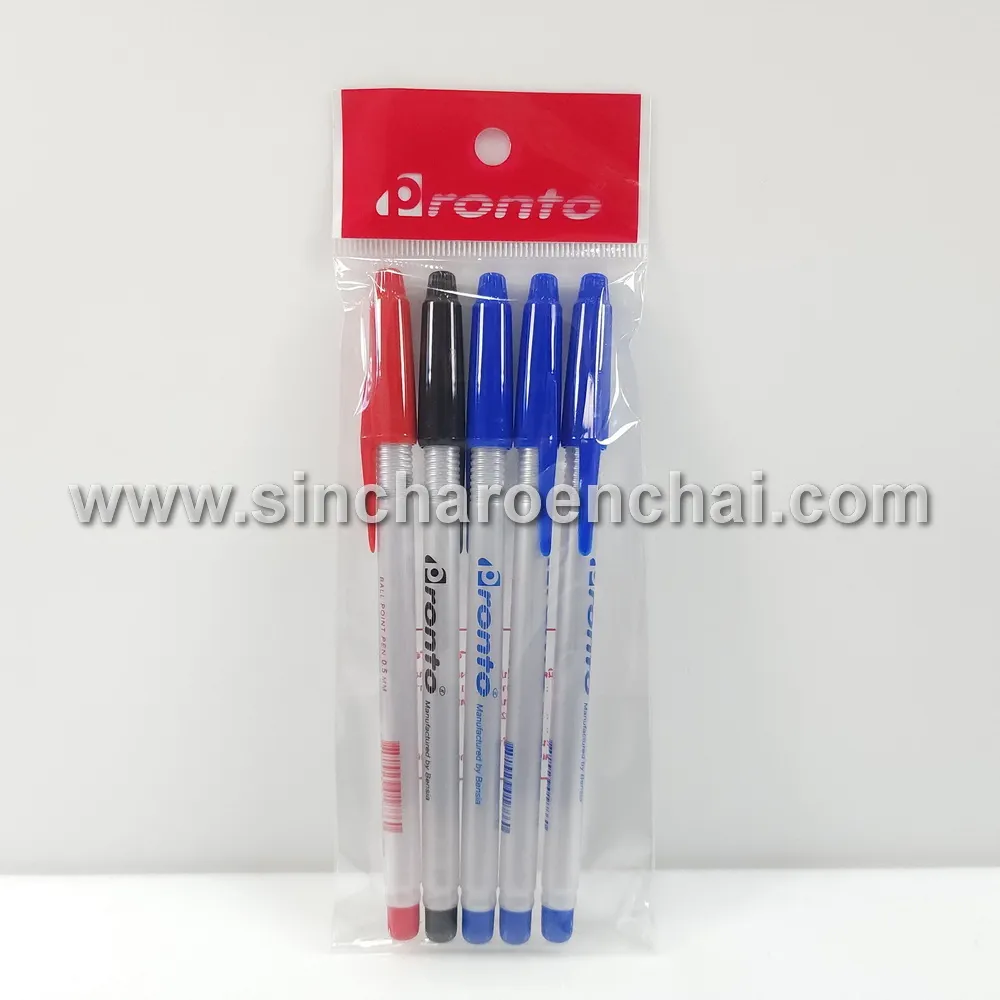ปากกาน้ำเงินแดงดำรวม 5 แท่ง