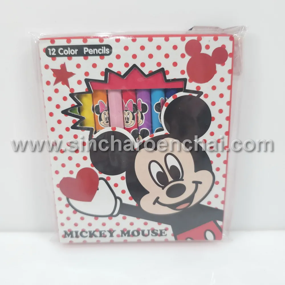 สีไม้สั้น 12 สี คละลายลิขสิทธิ์ Giftland