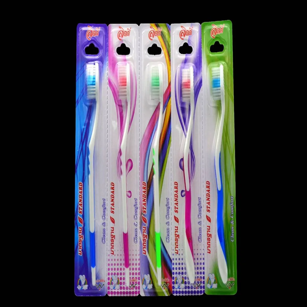 8850 แปรงสีฟันผู้ใหญ่ด้ามสีหวาน 1x5 (แพ็คละ 10 ชิ้น)