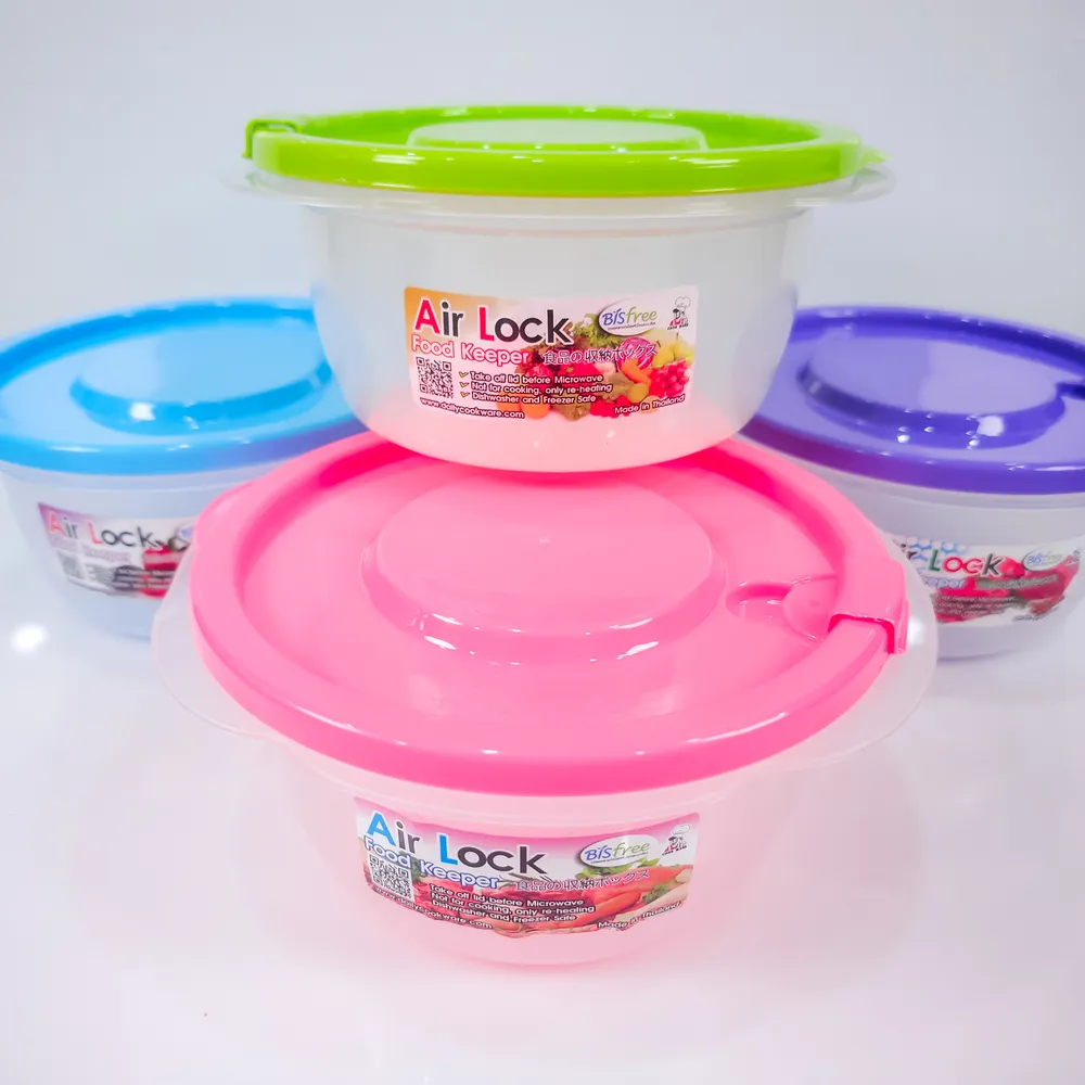 222-1 กล่องเฟรช ฝาระบายอากาศ กลมเล็ก 16x8 ซม. COOK (12 โหลๆ ละ 95)