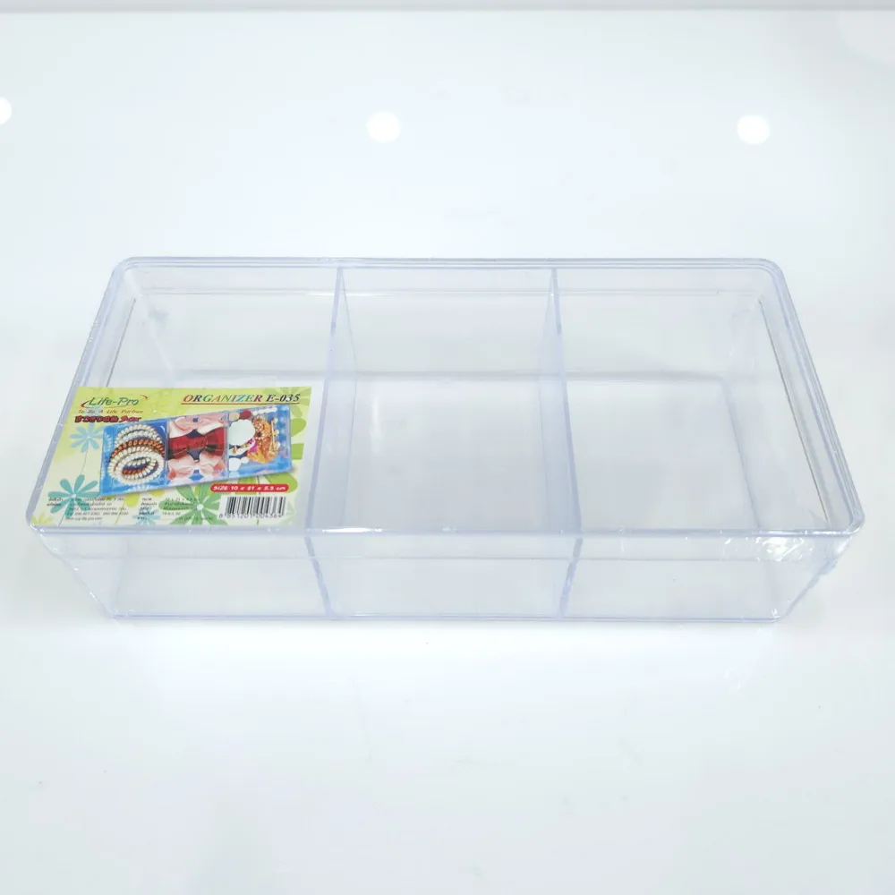 E-035 กล่องเก็บของ PS 3 ช่อง CP (4 โหลๆ ละ 200)