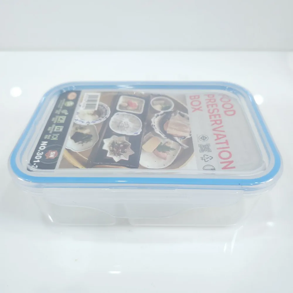 301-2 กล่องเหลี่ยม 2 ช่อง Snap Lock 820 ml. SN (4 โหลๆ ละ 205)