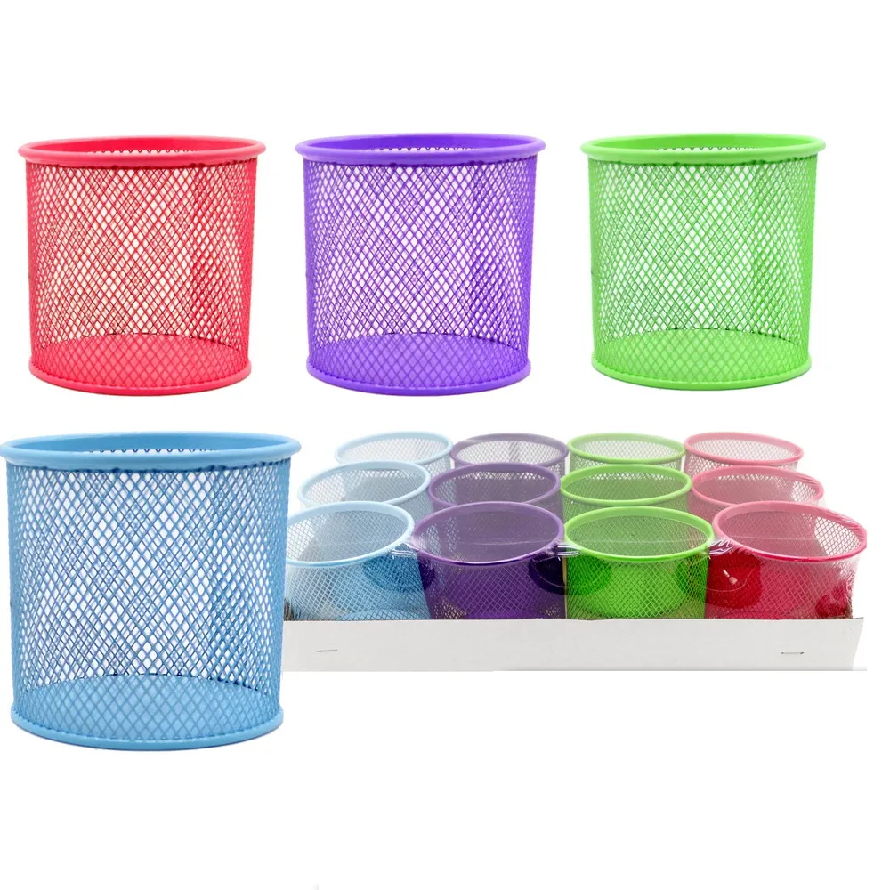 กล่องใส่เครื่องเขียน กลม คละสี