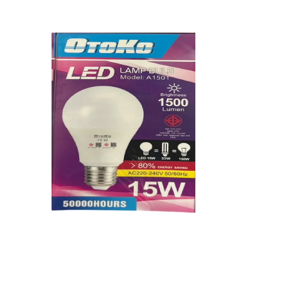 หลอดไฟ LED 15W ขาว OTOKO (10 ชิ้น/แพ็ค)