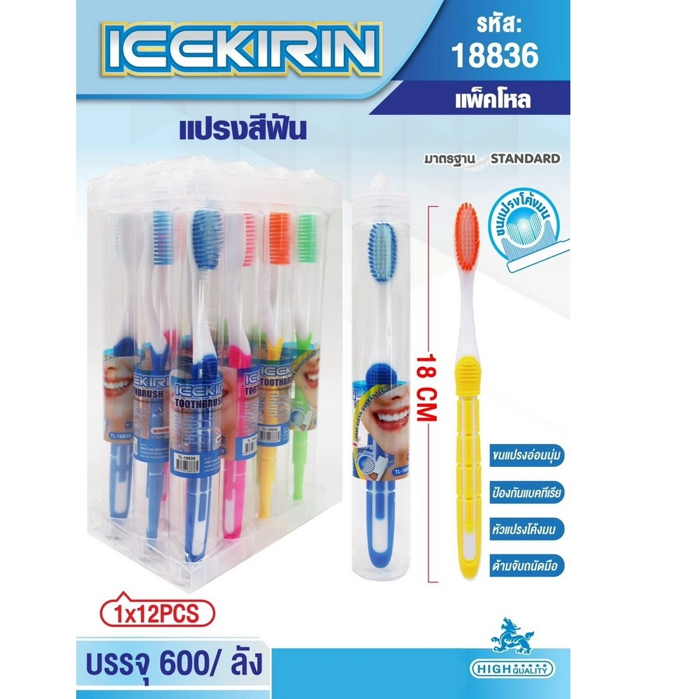 18836 แปรงสีฟันผู้ใหญ่ด้ามสีสด